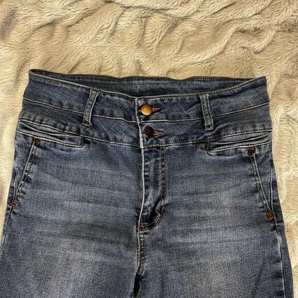 D.Jeans Jeans Womens 6 Blue High Rise Skinny Repreve Double Button Stretch - Picture 3 of 9